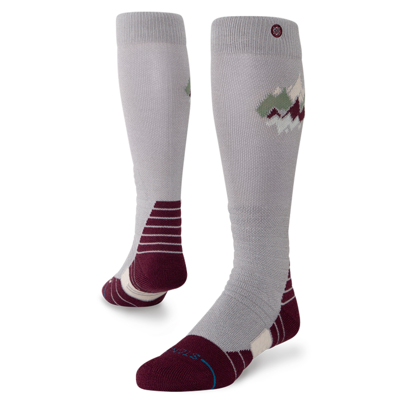W758D25PMS | WOMENS PEAKS MID WOOL SNOW | FIG | M Medium Performance Wool Snow Otc Socks
