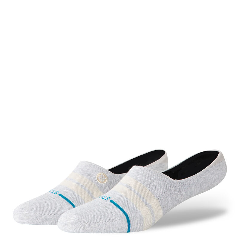 W145C25RSN | RACER STRIPE NO SHOW | HEATHERGREY | S Cotton No Show Socks